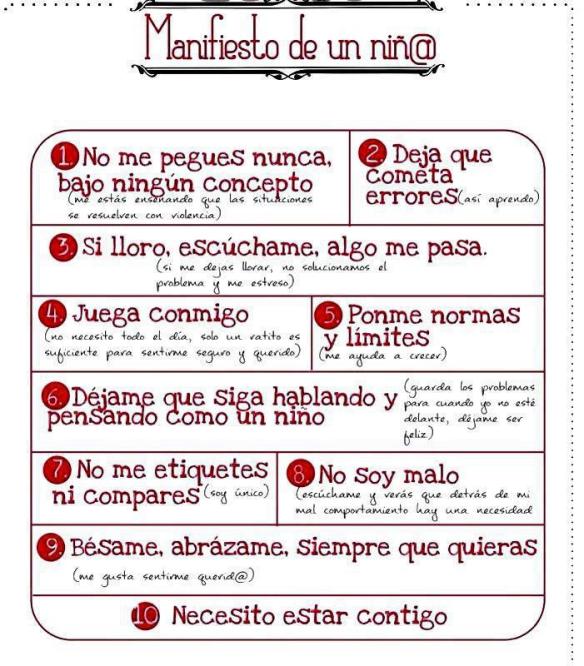 El Manifiesto del niño o niña