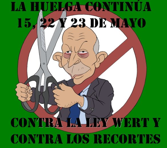 HUELGA EN ENSEÑANZA DÍAS 15, 22 Y 23 DE MAYO